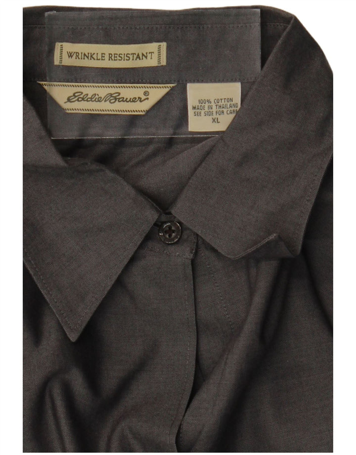 EDDIE BAUER Womens Shirt UK 18 XL Grey Cotton