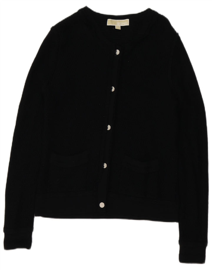 Michael Kors Womens Cardigan Sweater UK 14 Medium Black