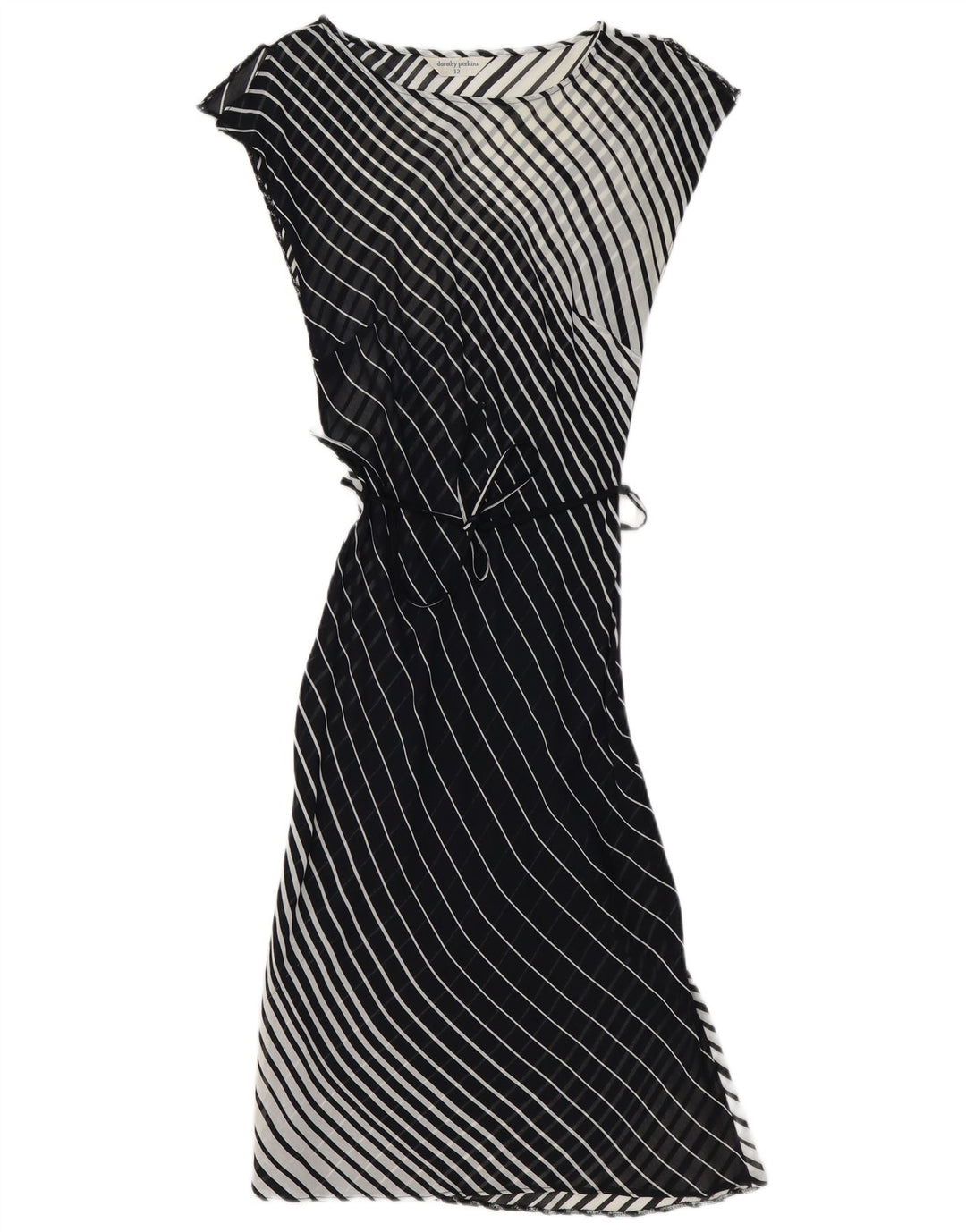 Dorothy Perkins Robe basique sans manches pour femme UK 12 Medium Noir Rayé
