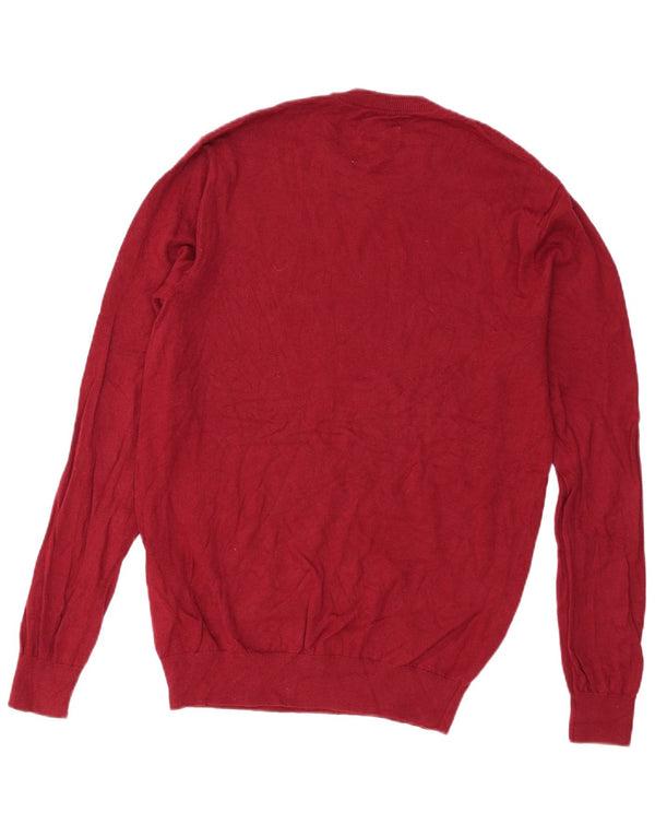 Jack Wills Mens Regular Fit Crew Neck Jumper Sweater Medium Red Cotton