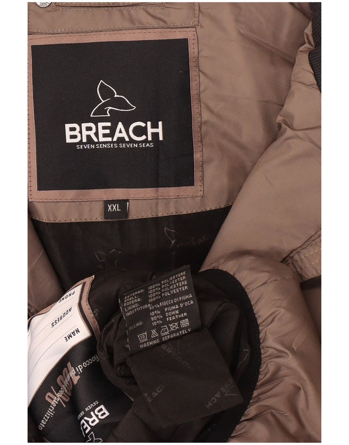 BREACH Mens Padded Jacket UK 44 2XL Brown Polyester