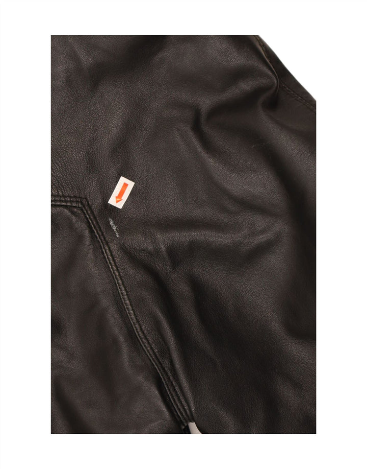 VINCENT Womens Oversized Leather Coat IT 44 Medium Black Leather Vintage Vincent and Second-Hand Vincent from Messina Hembry 
