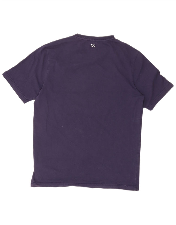 CALVIN KLEIN Mens Graphic T-Shirt Top Medium Navy Blue Cotton