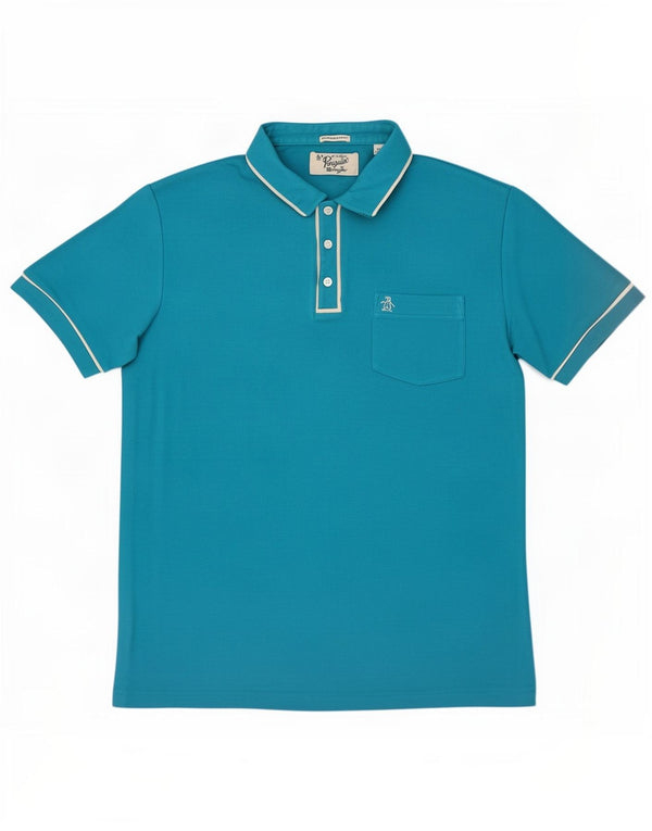 Penguin Mens Heritage Slim Fit Polo Shirt XL Blue Cotton