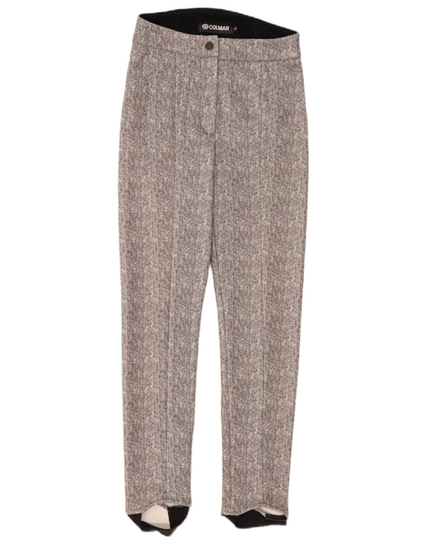 Colmar Womens Stirrup Casual Trousers IT 42 Medium W30 L30 Grey Herringbone