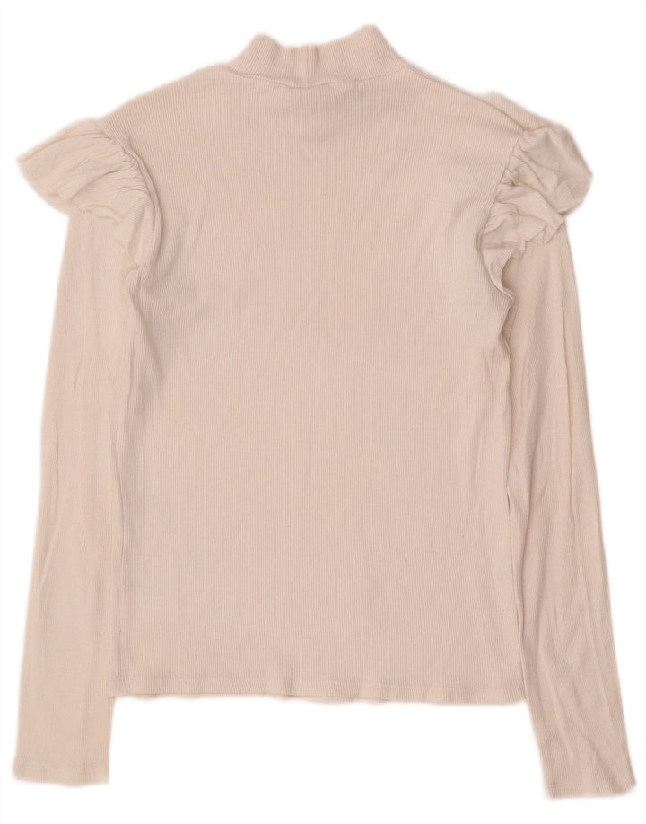 ZARA Womens Top Long Sleeve UK 14 Large White
