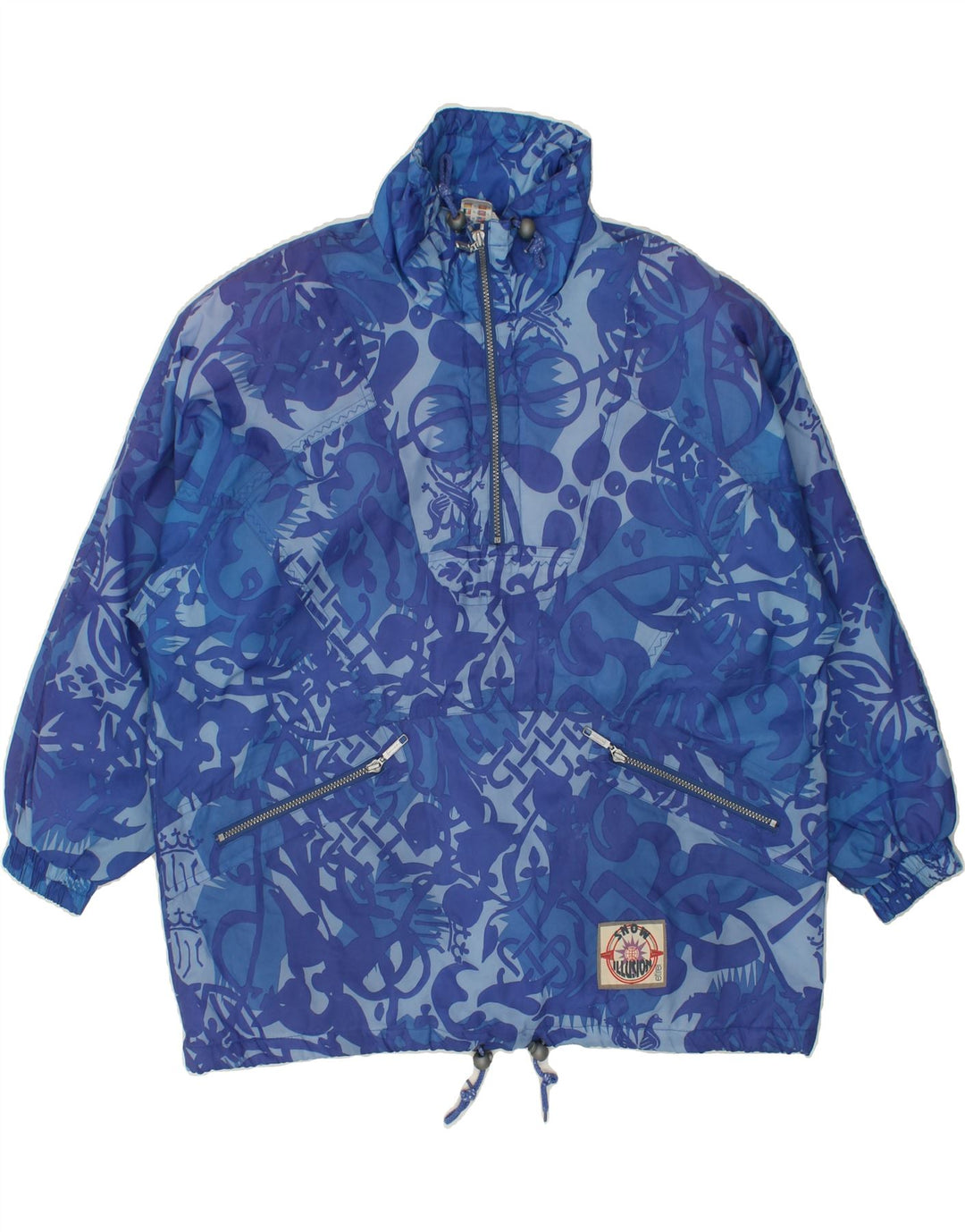 ETIREL Womens Pullover Windbreaker Jacket UK 16 Large Blue Polyester Vintage Etirel and Second-Hand Etirel from Messina Hembry 