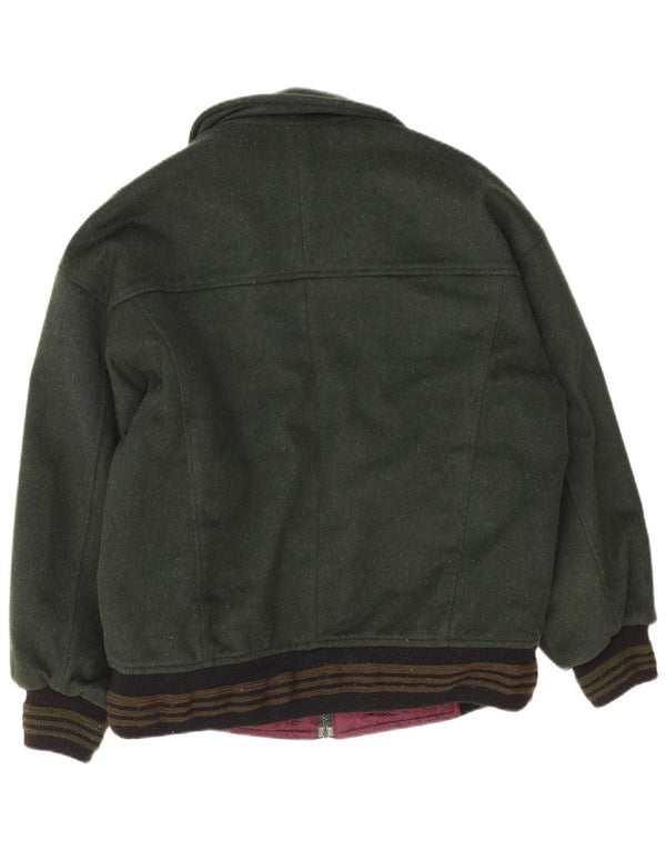 vintage Mens Bomber Jacket UK 40 Grand Colorblock Vert