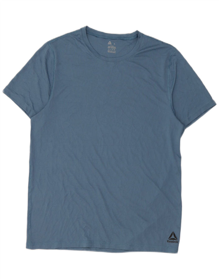 Reebok Mens T-Shirt Top Large Blue Polyester