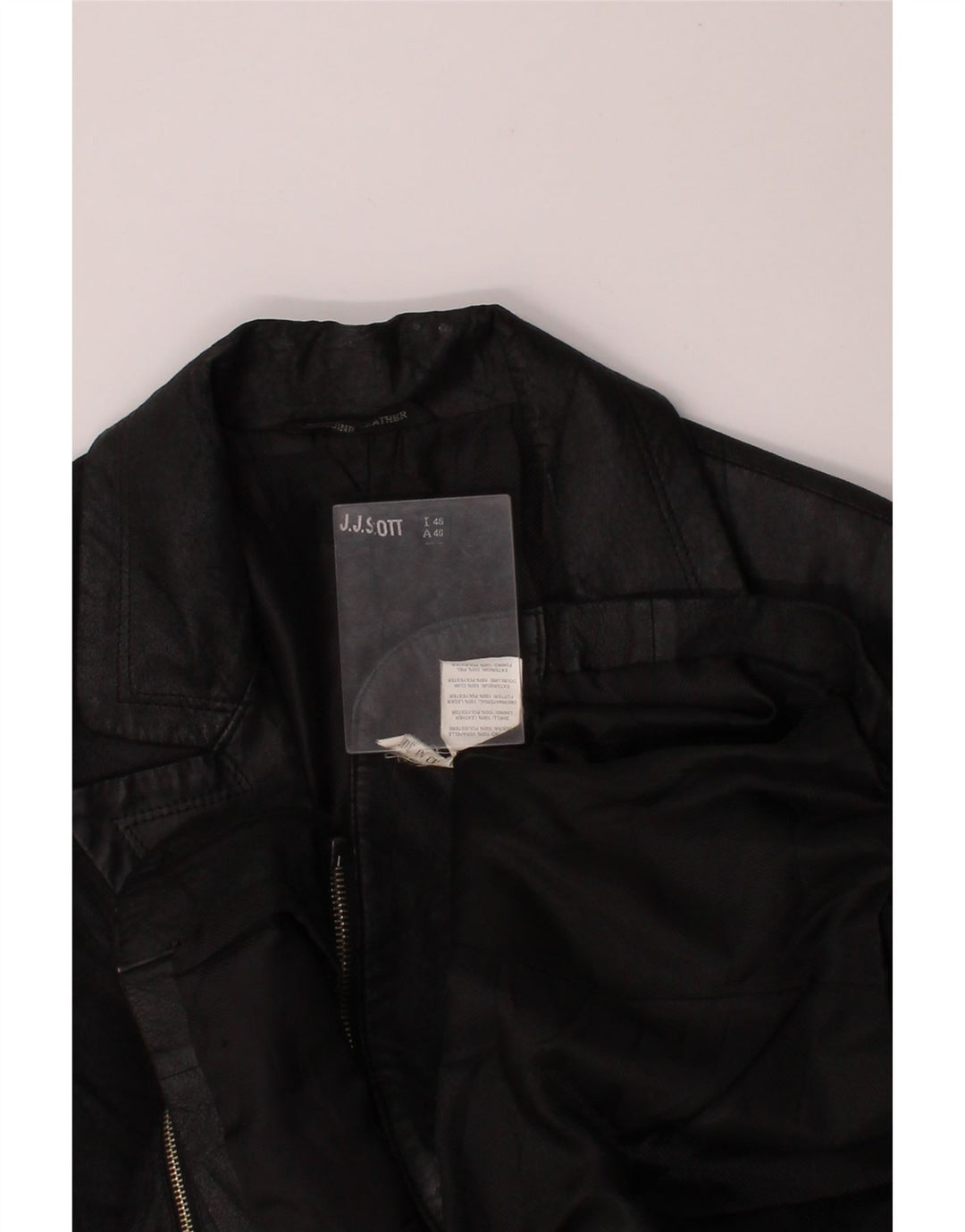 J.J.SCOTT Womens Leather Jacket EU 40 Medium Black Leather Vintage J.J.Scott and Second-Hand J.J.Scott from Messina Hembry 