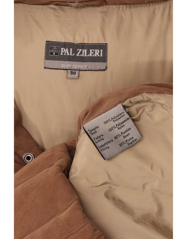 Pal Zileri Herre hættepolstret jakke IT 50 Stor brun polyester