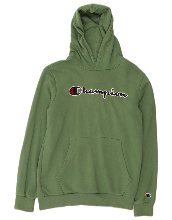 Champion Boys Graphic Hoodie Jumper 13-14 Years XL Green