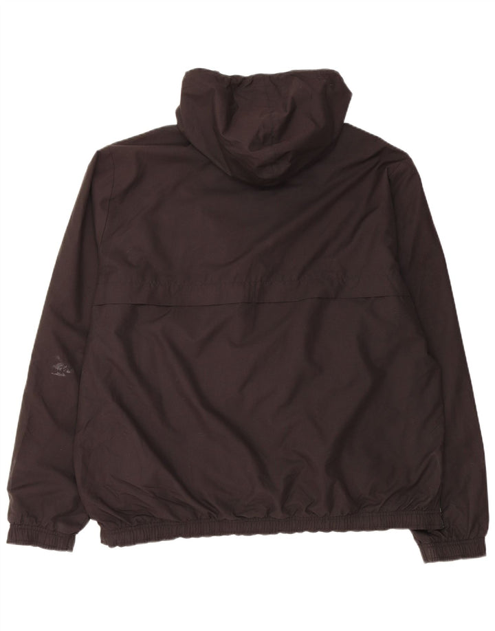 Puma Mens Hooded Pullover Windbreaker Jacket UK 42 XL Black Polyester
