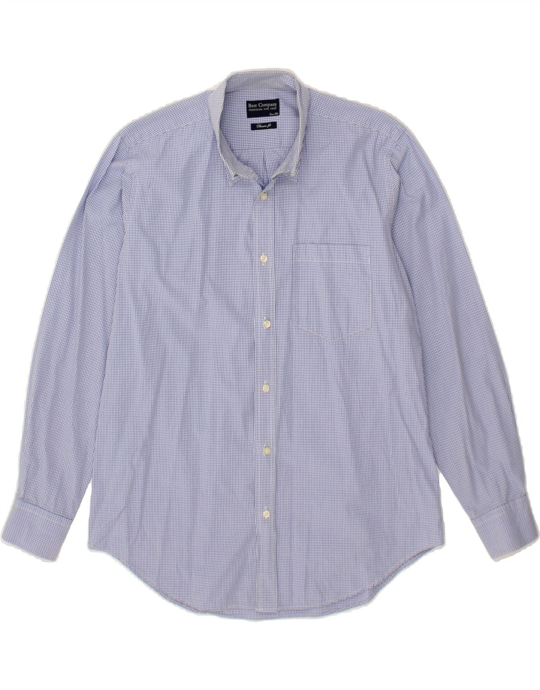 BEST COMPANY Mens Classic Fit Shirt Small Blue Gingham Vintage Best Company and Second-Hand Best Company from Messina Hembry 