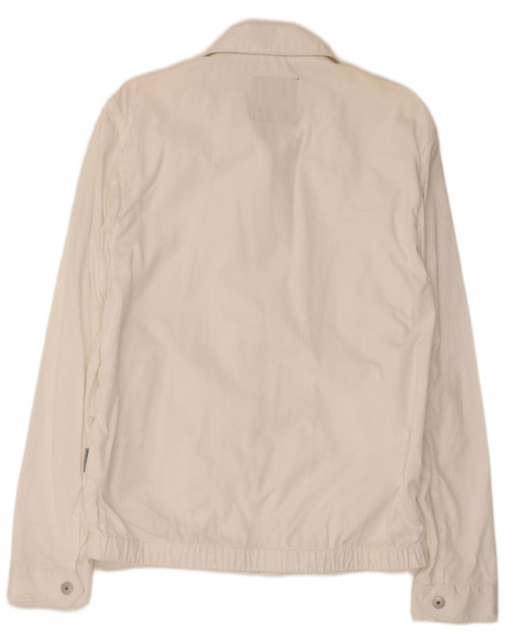 Sergio Tacchini Chaqueta Bomber para Hombre UK 40 Grande Algodón Blanco