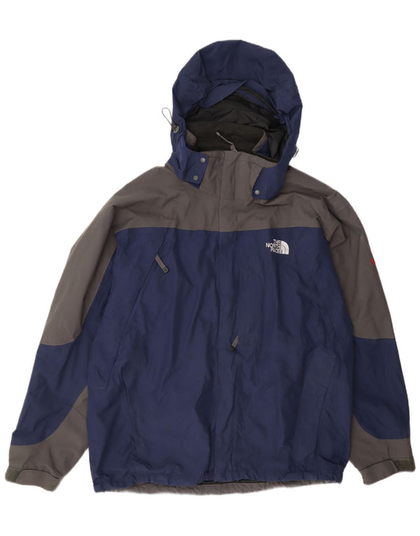 The North Face Mens Gore-Tex Rain Jacket UK 40 Large Navy Blue Colourblock