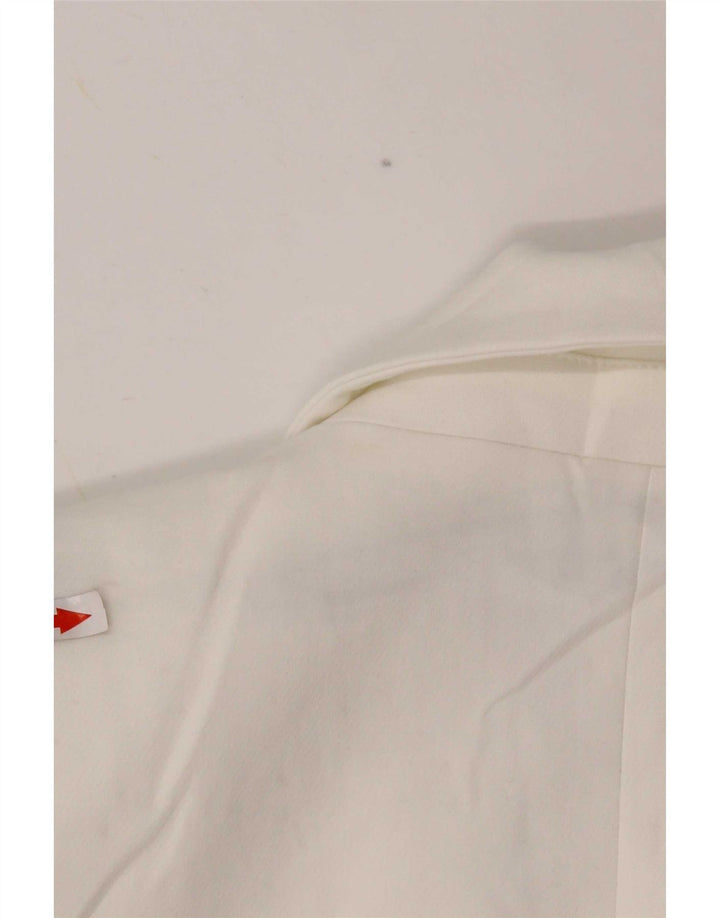 Blazer pentru femei Zara cu 1 nasture UK 14 Poliester alb mediu