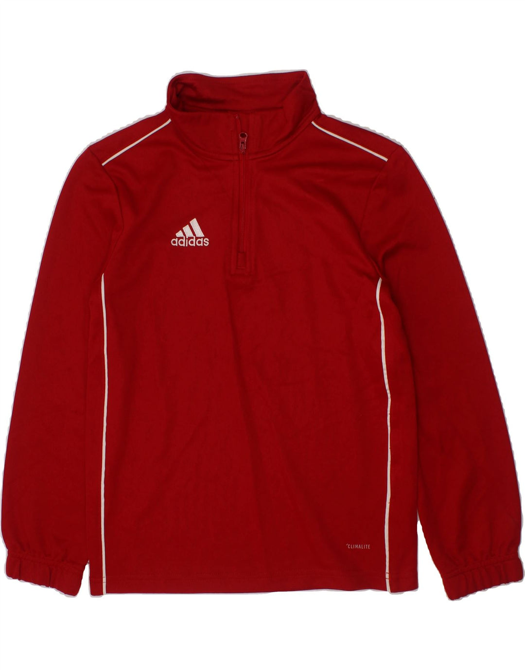 ADIDAS Boys Climalite Graphic Pullover Tracksuit Top 7-8 Years Red Vintage Adidas and Second-Hand Adidas from Messina Hembry 