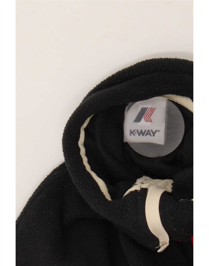 Maglione in pile da uomo K-Way con zip e collo medio a righe nere