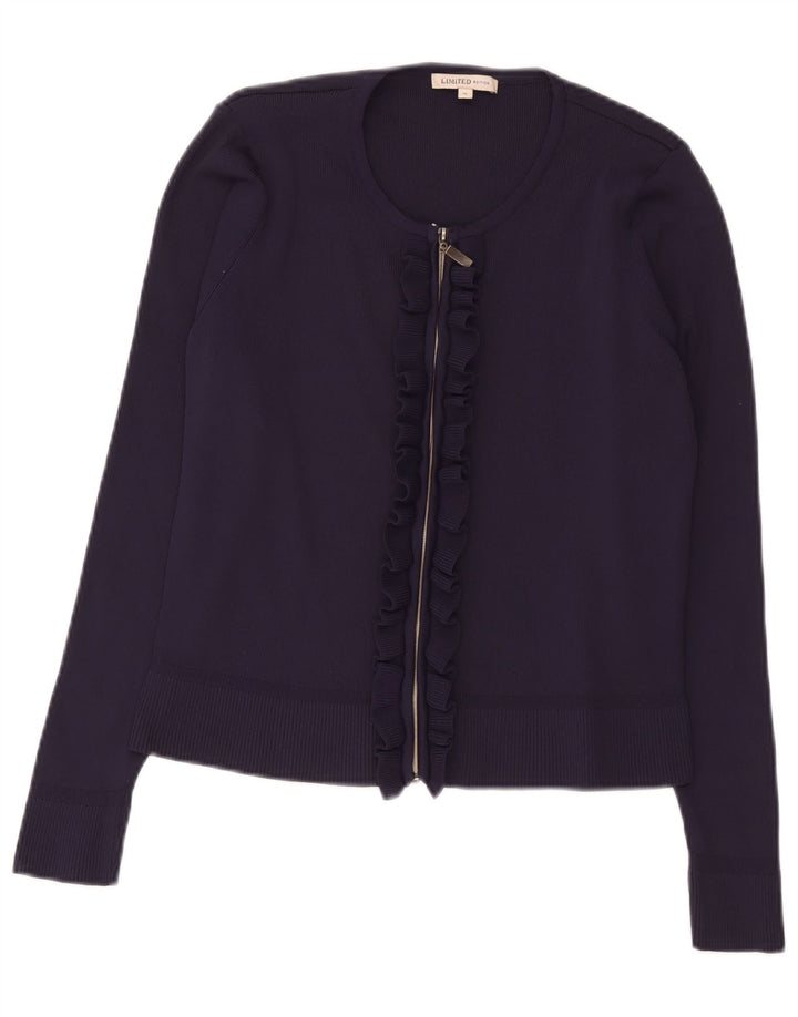 Marks & Spencer dame cardigan sweater UK 14 Medium Navy Blue Polyamid