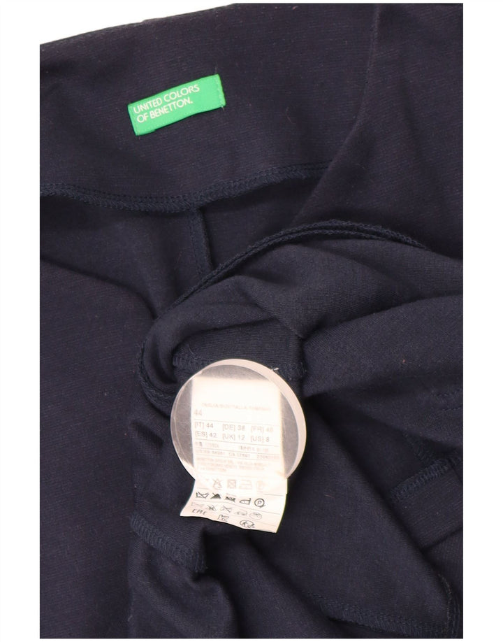 Benetton Womens 1 Button 1 Button Blazer Jacket UK 12 Medium Navy Blue