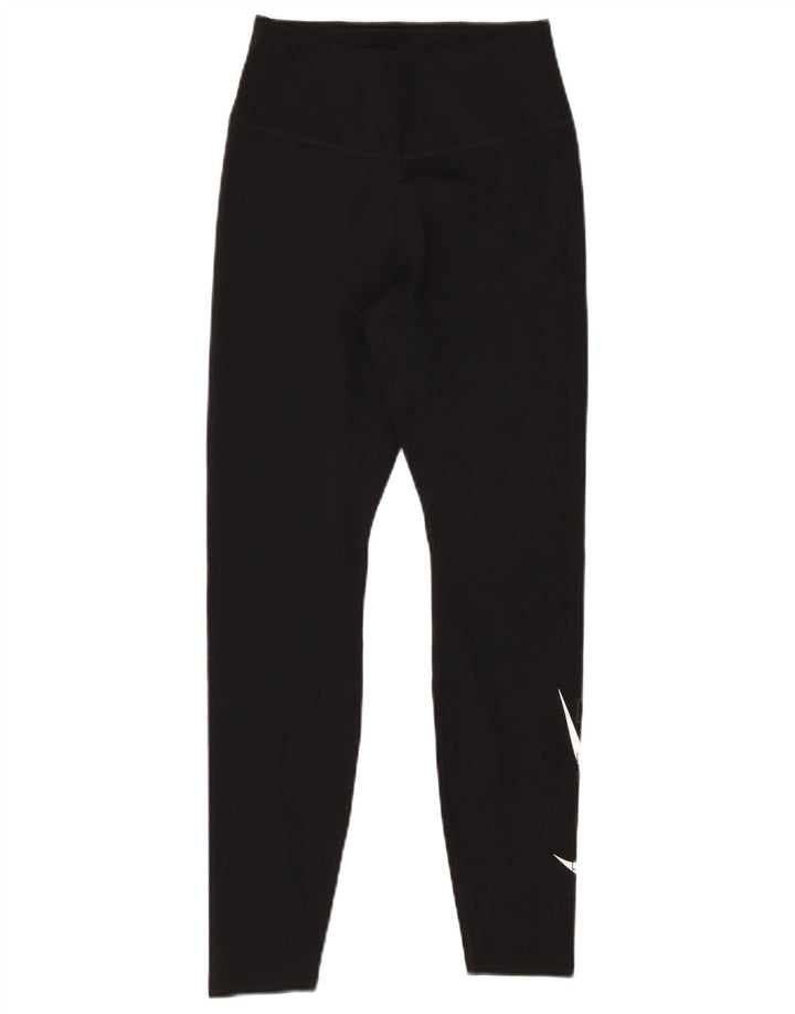 NIKE Womens Graphic Leggings UK 4 XS  Black Polyester