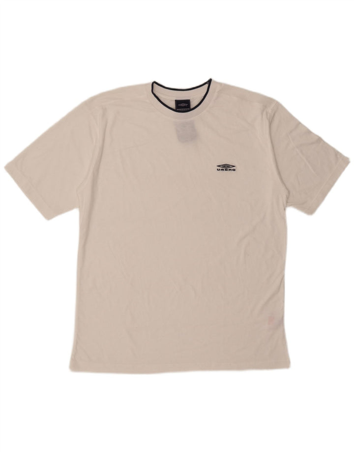 Umbro Mens T-Shirt Top Large White Polyester