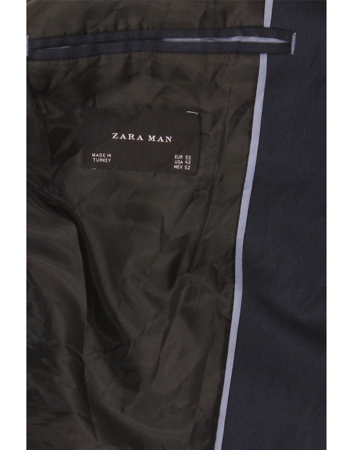 Giacca blazer da uomo a 2 bottoni Zara EU 52 grande blu navy