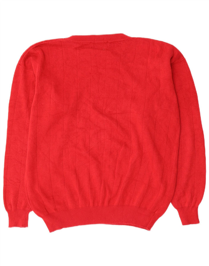 Maglione maglione girocollo da uomo Chaps Ralph Lauren in cotone rosso medio