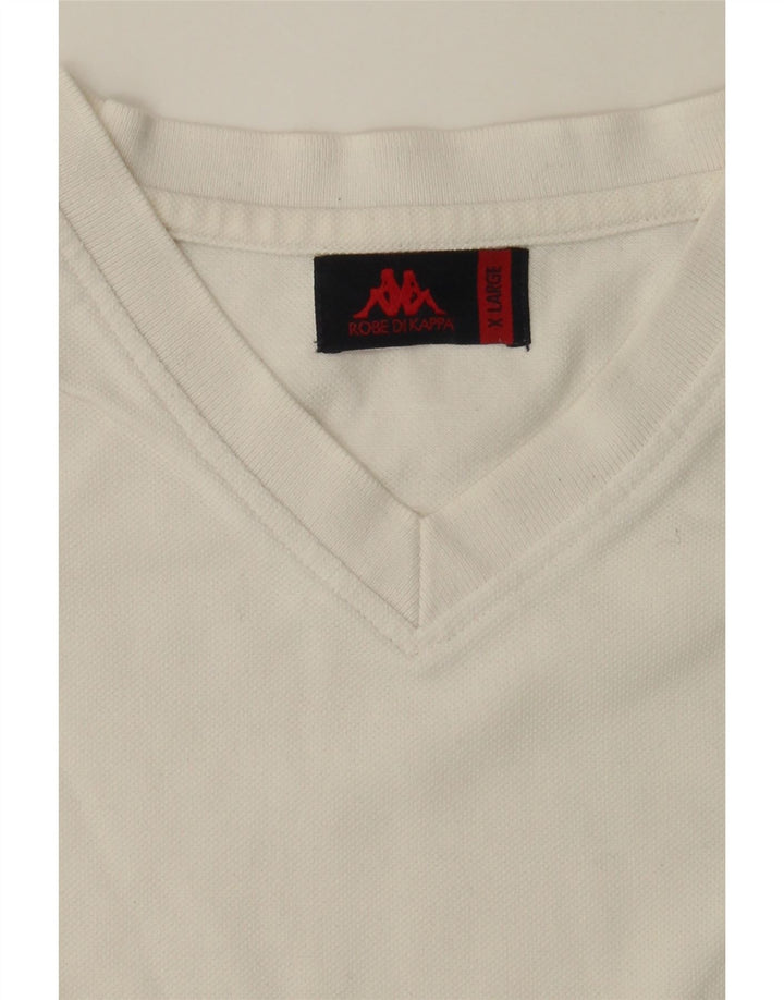 KAPPA Mens T-Shirt Top XL Off White Cotton Vintage Kappa and Second-Hand Kappa from Messina Hembry 