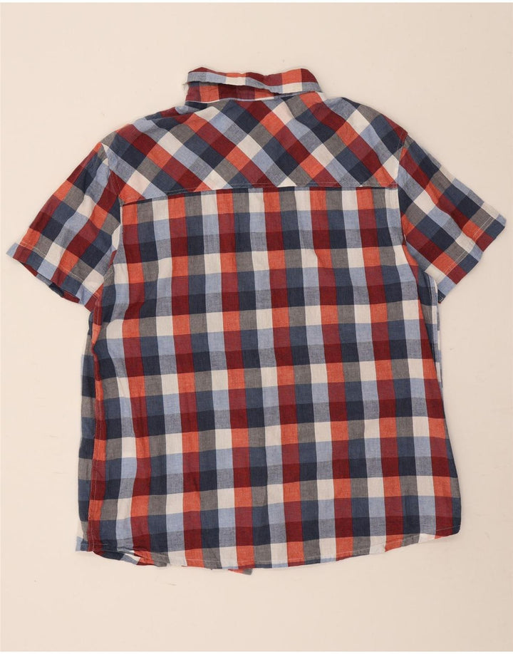 Mountain Warehouse Mens Short Sleeve Shirt Large Multicoloured Check Cotton