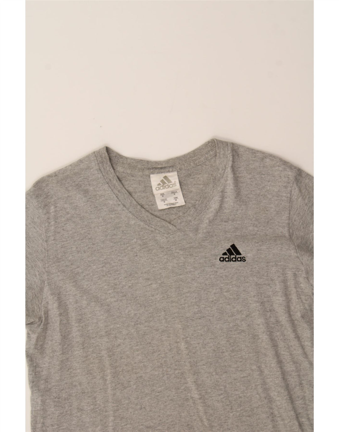 ADIDAS Womens T-Shirt Top UK 14 Medium Grey Cotton Vintage Adidas and Second-Hand Adidas from Messina Hembry 