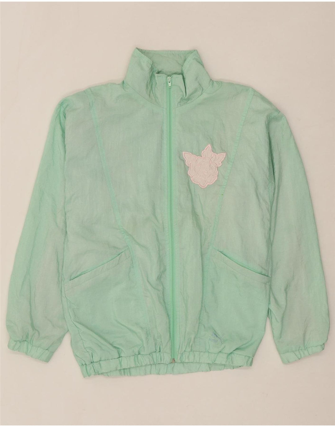 PUMA Womens Tracksuit Top Jacket EU 36 Small Green Polyamide Vintage Puma and Second-Hand Puma from Messina Hembry 