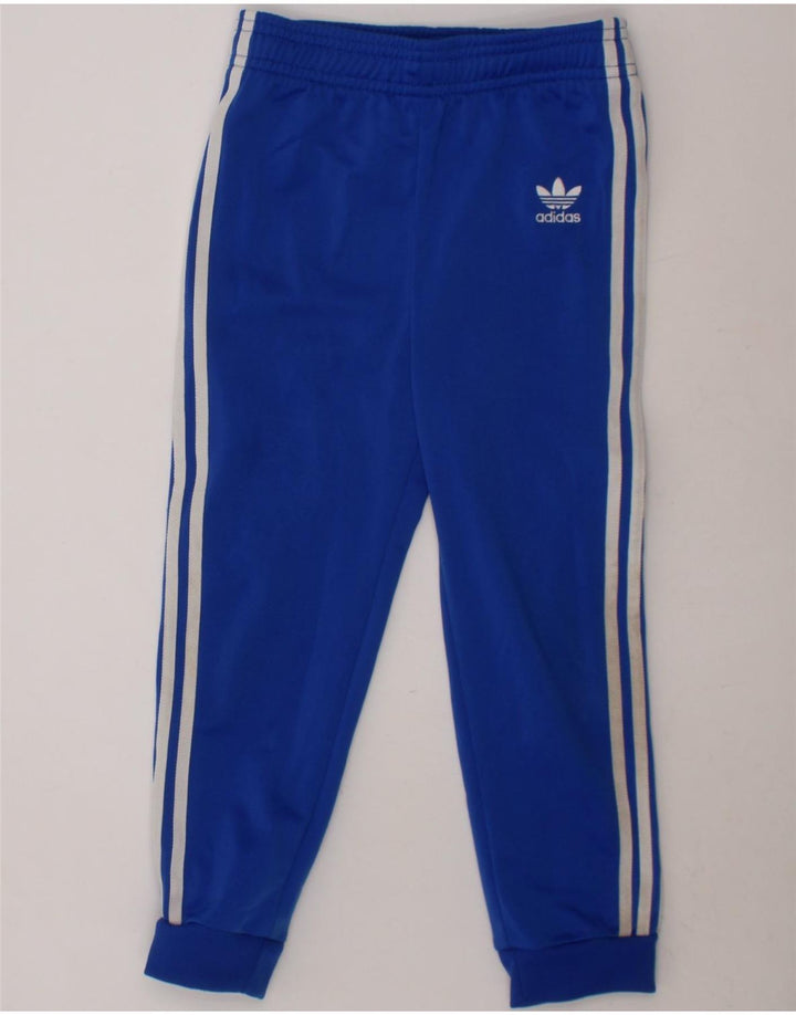 ADIDAS Boys Tracksuit Trousers Joggers 3-4 Years  Blue Polyester Vintage Adidas and Second-Hand Adidas from Messina Hembry 