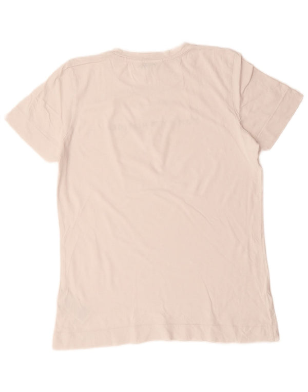 Tommy Hilfiger Dame Grafisk T-Shirt Top UK 14 Medium Hvid Bomuld