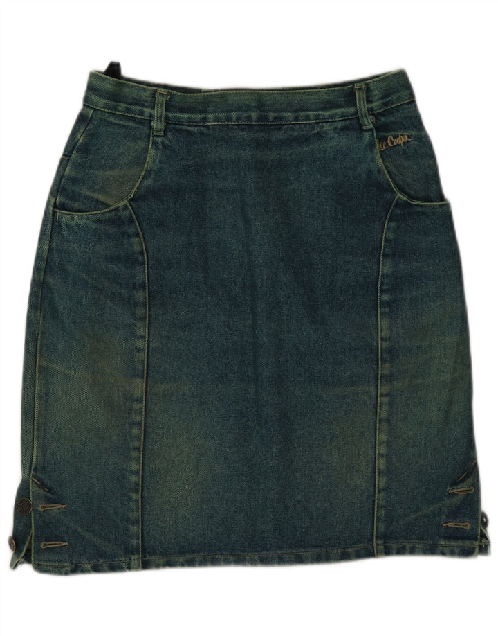 Lee Cooper Womens Denim Skirt IT 42 Medium W26  Green Cotton