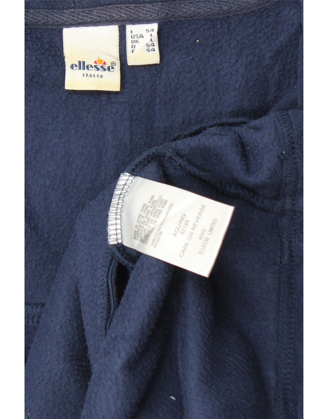 Ellesse Mens Fleece Jacket UK 40 Large Navy Blue Polyester