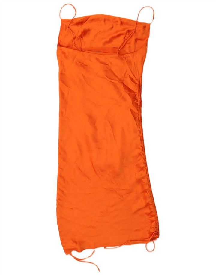 Zara Womens Slip Dress UK 8 Small Orange Polyester