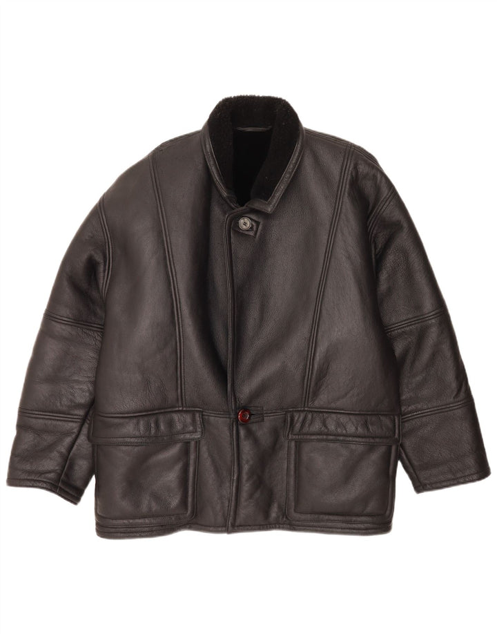 Jaqueta masculina vintage Shearling IT 48 média preta