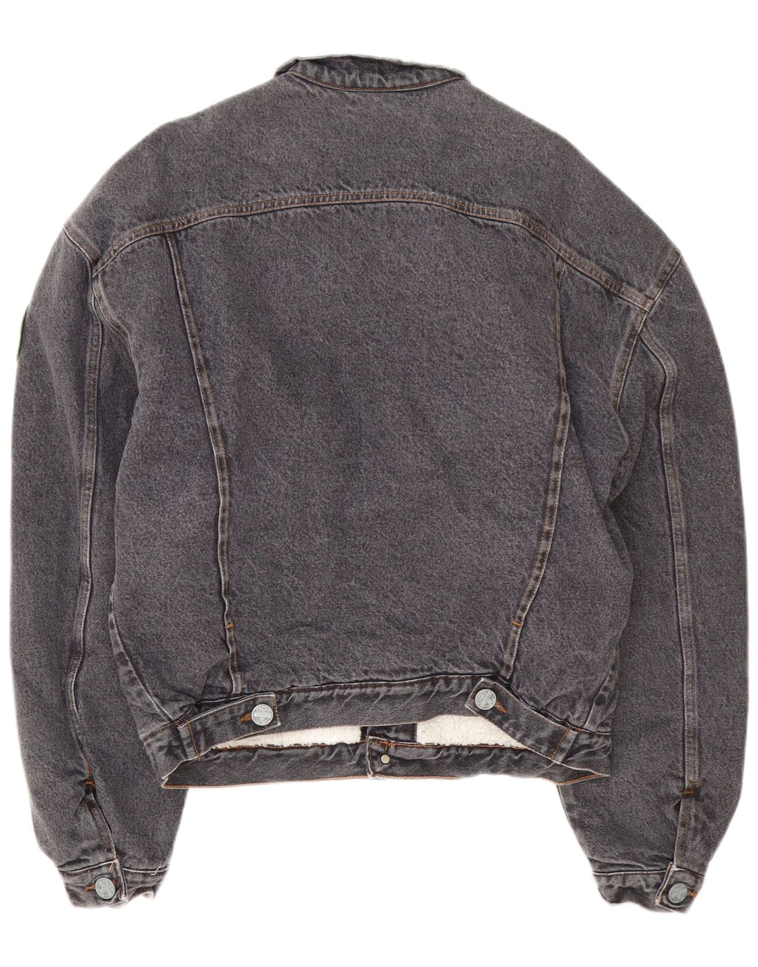 Chambers Mens Sherpa Denim Jacket UK 38 Medium Grey Cotton