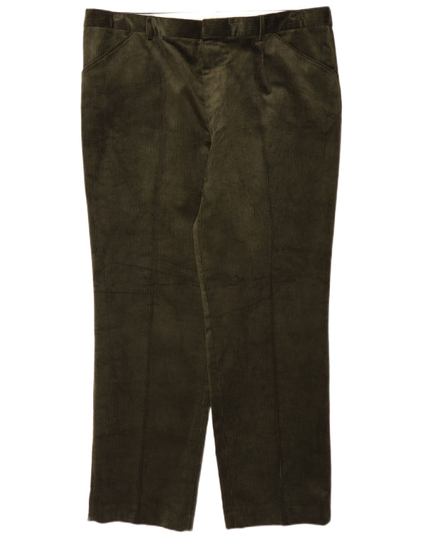 Hoggs Of Fife Mens Tapered Corduroy Trousers W46 L31 Khaki Cotton