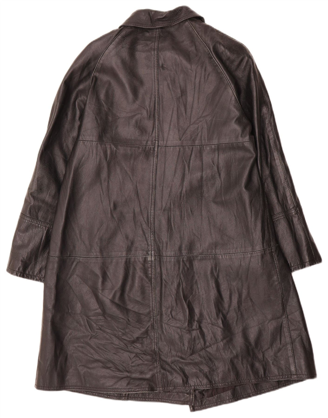 Abrigo de cuero vintage para mujer IT 42 Medio Negro