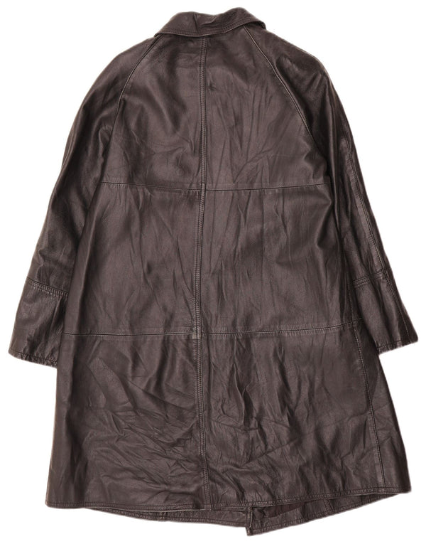 Abrigo de cuero vintage para mujer IT 42 Medio Negro