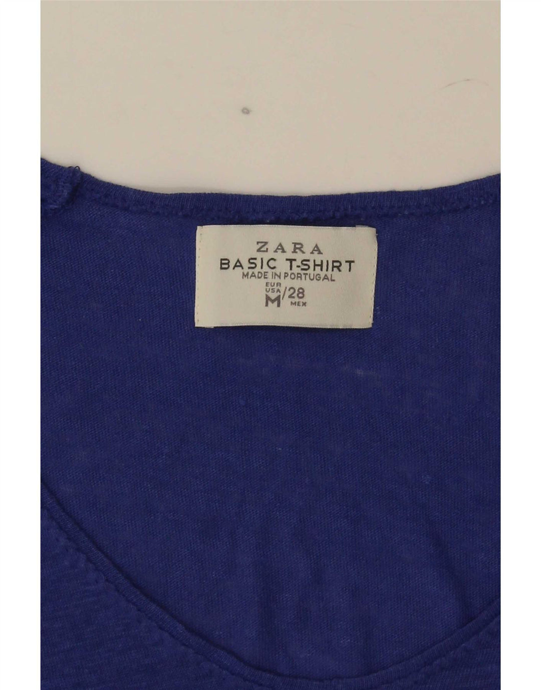 Zara Womens T-Shirt Top UK 14 Medium Blue Flecked