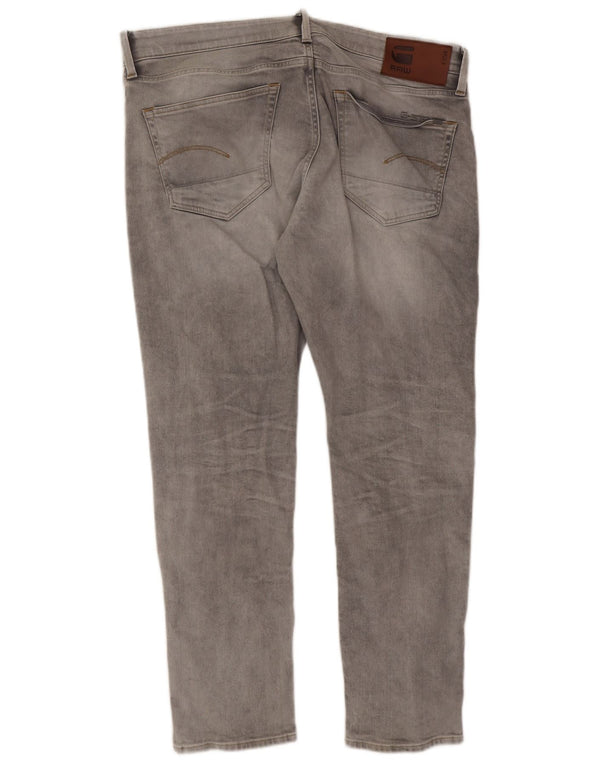 G-Star Mens 3301 Slim Jeans W36 L30 Grey Cotton