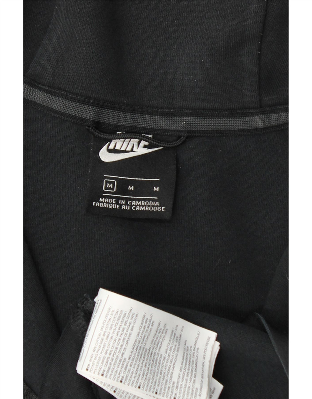 Nike Mens Zip Hoodie Sweater Medium Black Cotton
