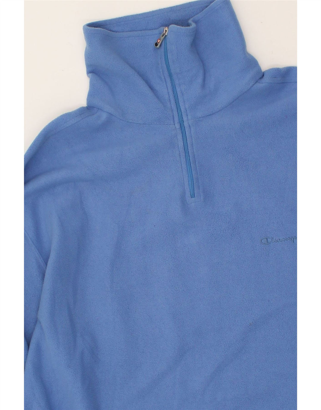 CHAMPION Mens Zip Neck Fleece Jumper XL Blue Polyester Vintage Champion and Second-Hand Champion from Messina Hembry 