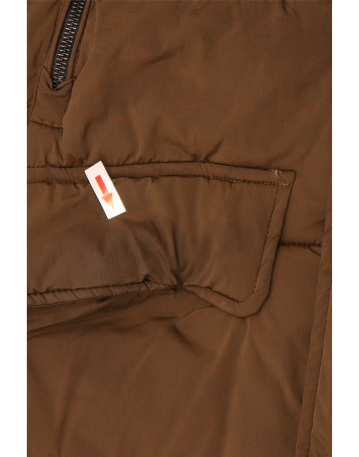 Zara Mens Padded Coat UK 38 Medium Khaki Nylon Biker