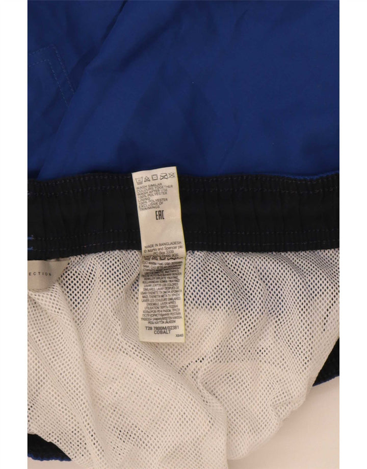 Marks & Spencer Mens Swimming Shorts Medium Blue Polyester
