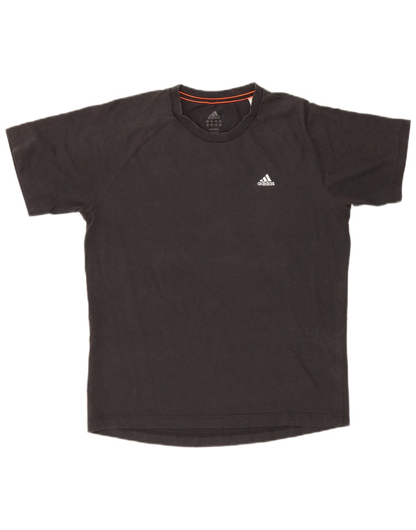Adidas Herre Climalite T-Shirt Top Medium Sort Bomuld